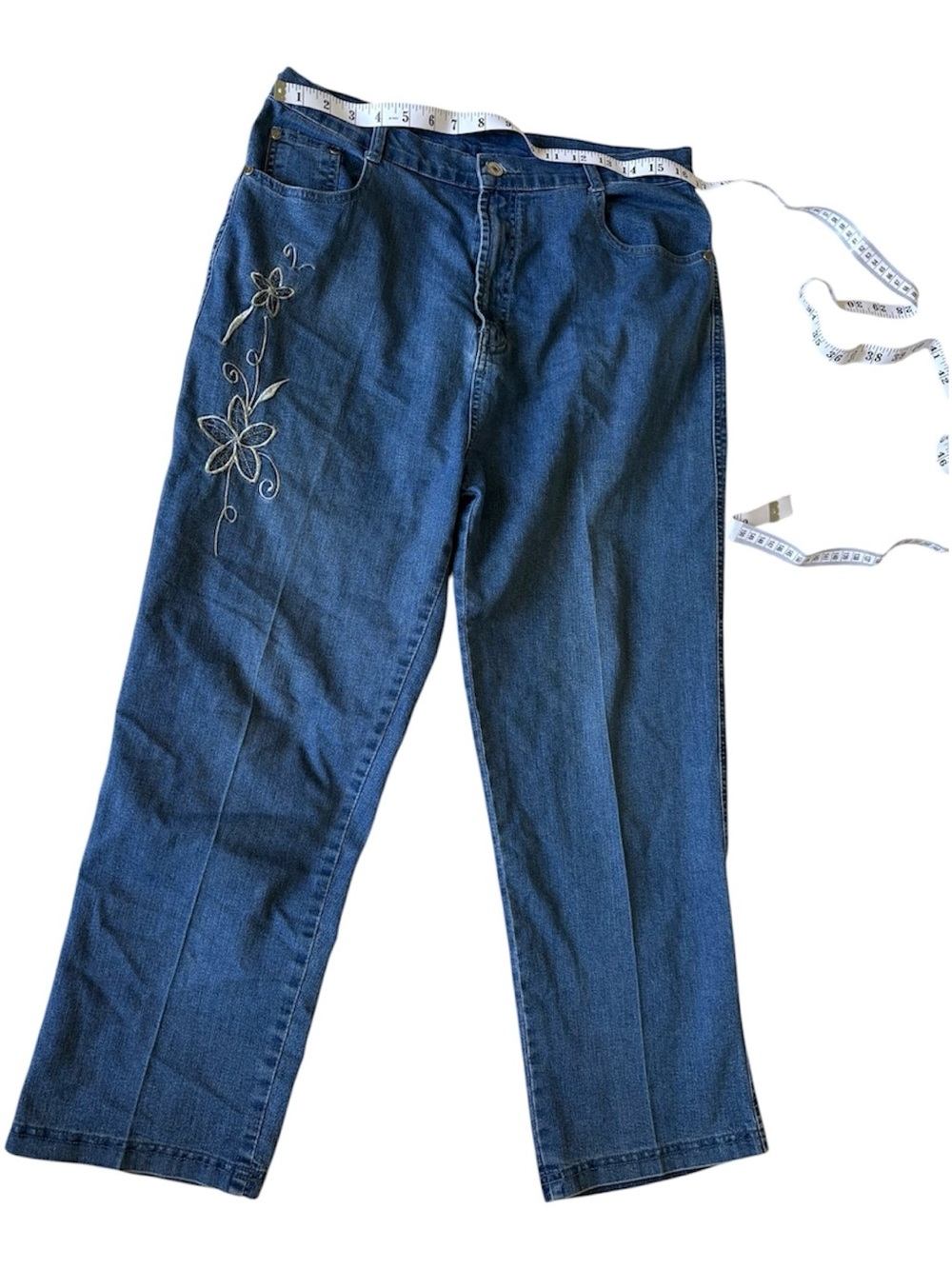 Classic Blue Embroidered Women's Jeans